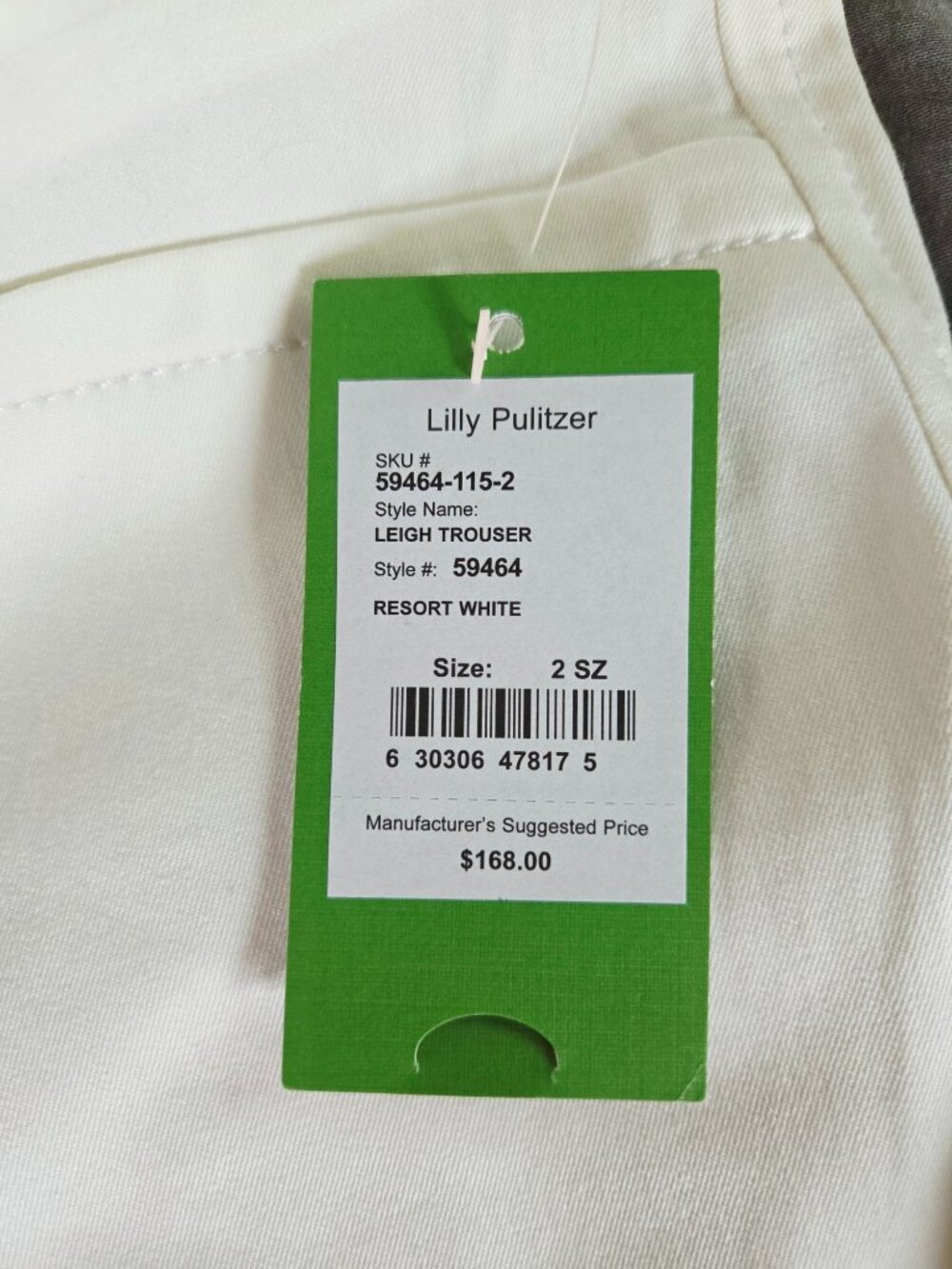 Lilly Pulitzer Leigh Trouser Resort White Size 2 Cotton Blend Womens Pants New W - Picture 6 of 10